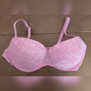 Cute Pink Brand Sparkle Push Up Bra